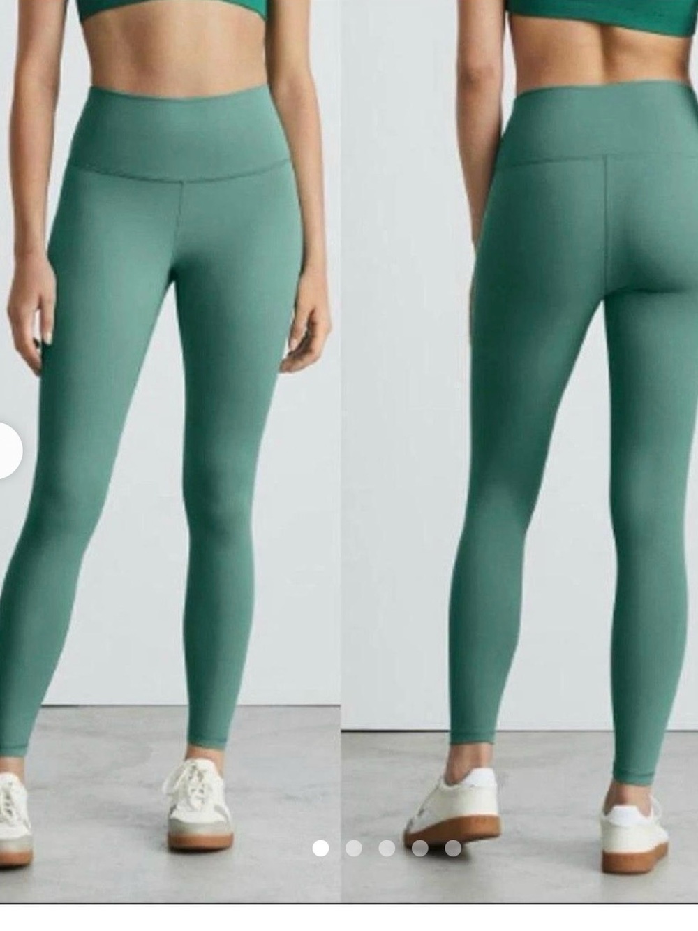 Everlane Perform Ankle High-Rise Seamless Leggings in Teal Green